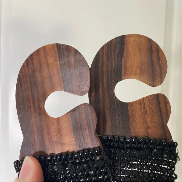 Vintage Handmade Wooden Buckle Beaded Belt - Picture 6 of 8